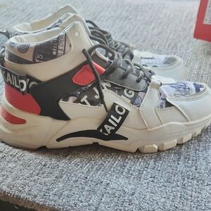 SHEIN Women's Athletic High-Tops - Black, White, Red Accents